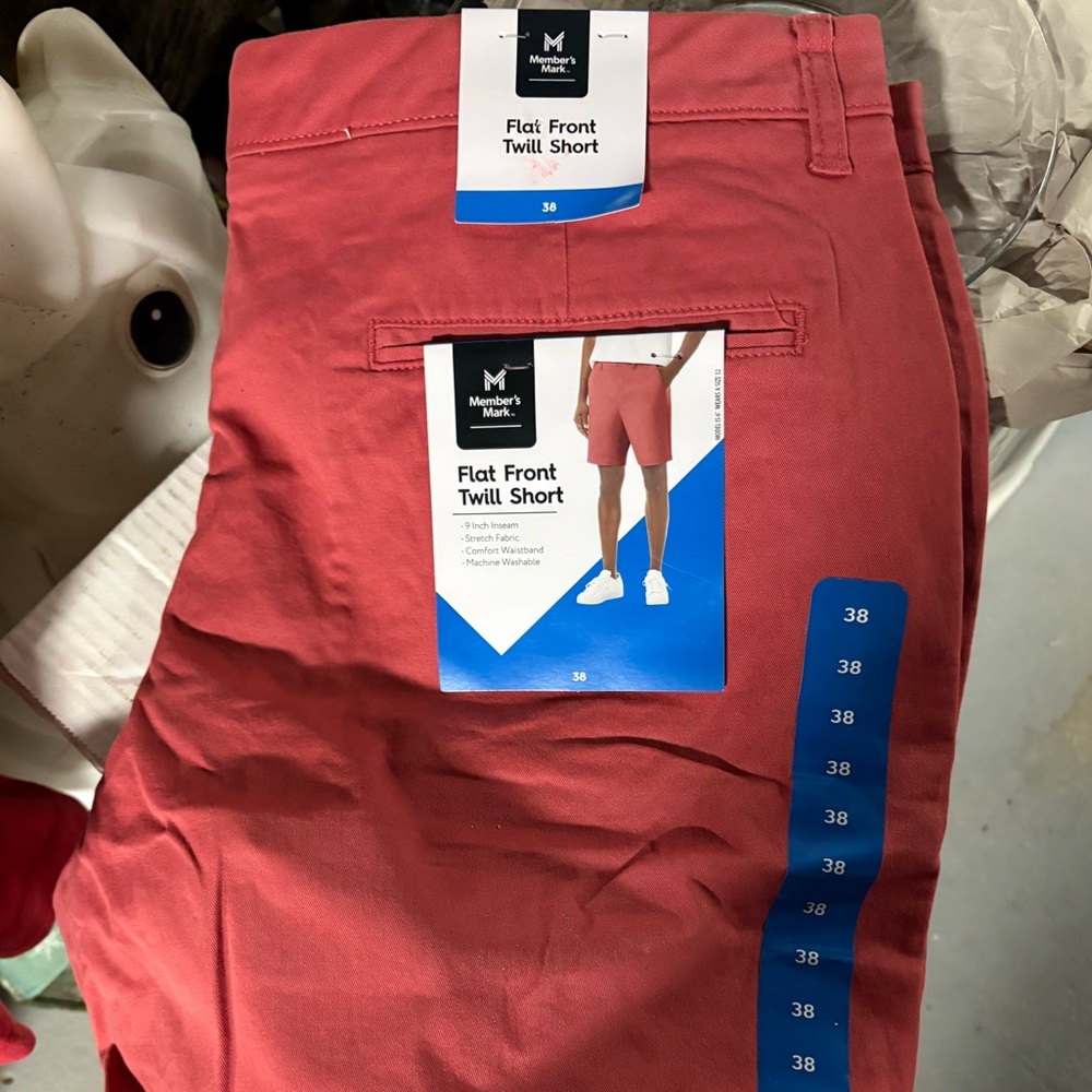 Members Mark Coral Flat Front Twill Short